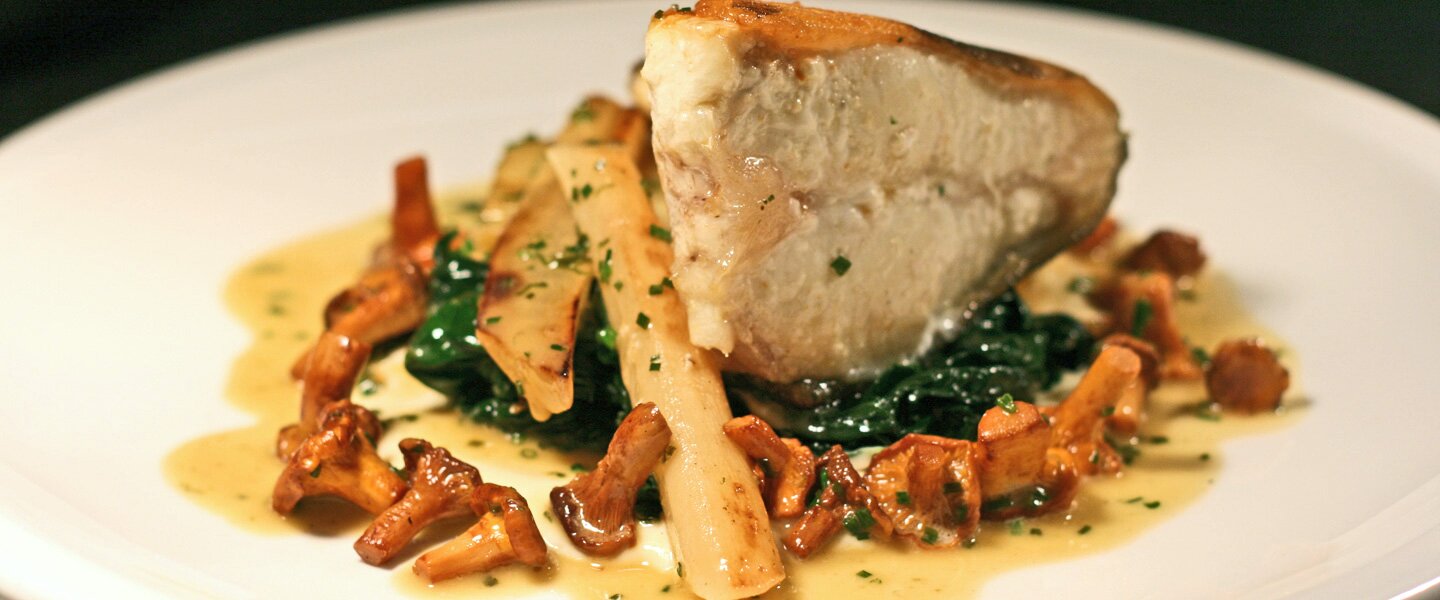 The Forester Food Banner - Wild Halibut Celeriac Salsify Wild Mushroom The Forester Food Banner - Wild Halibut Celeriac Salsify Wild Mushroom